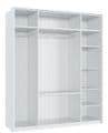 Rado 4-Door 2-Drawer White High Gloss Mirrored Wardrobe with Ample Storage - UK Luxury Furniture